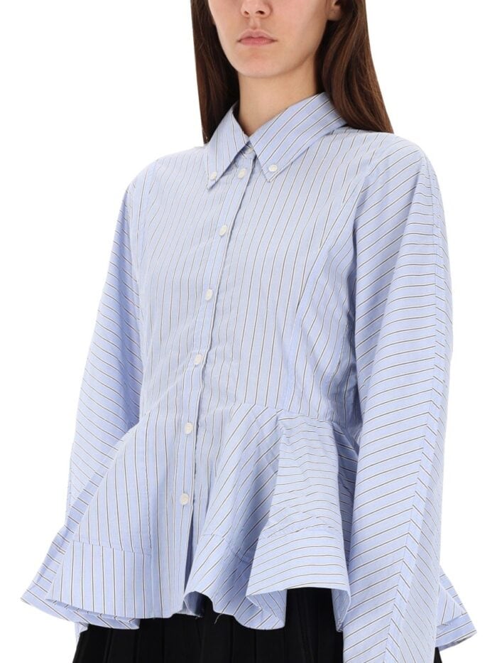 GANNI STRIPED "PEPLUM" SHIRT