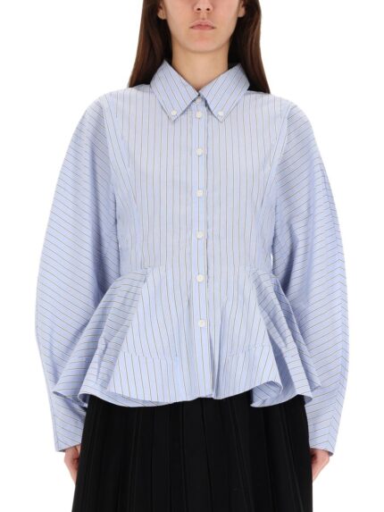 GANNI STRIPED "PEPLUM" SHIRT