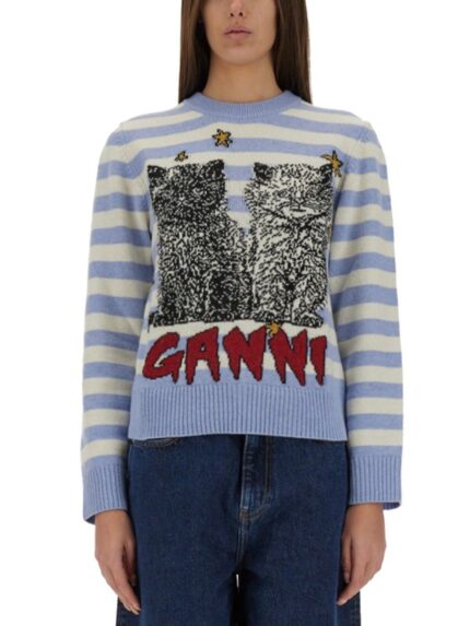 GANNI STRIPED SWEATER