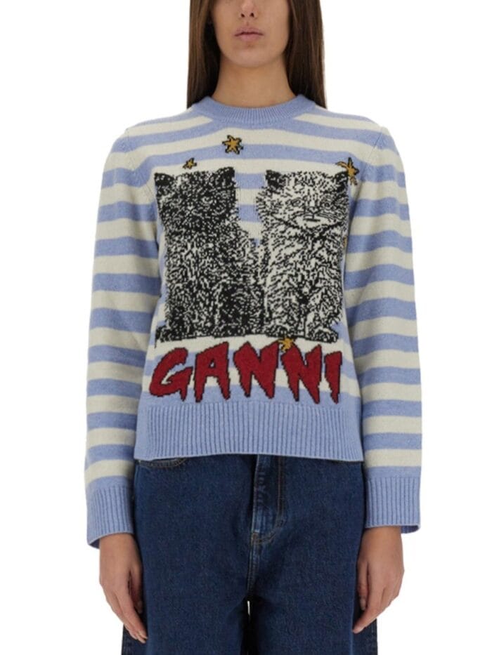 GANNI STRIPED SWEATER