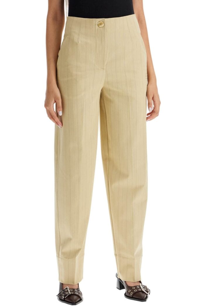 GANNI Striped Tapered Trousers