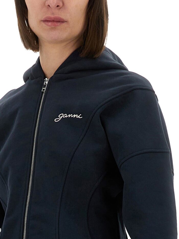 GANNI SWEATSHIRT WITH LOGO