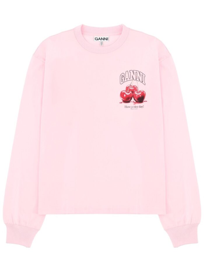 GANNI SWEATSHIRT WITH LOGO