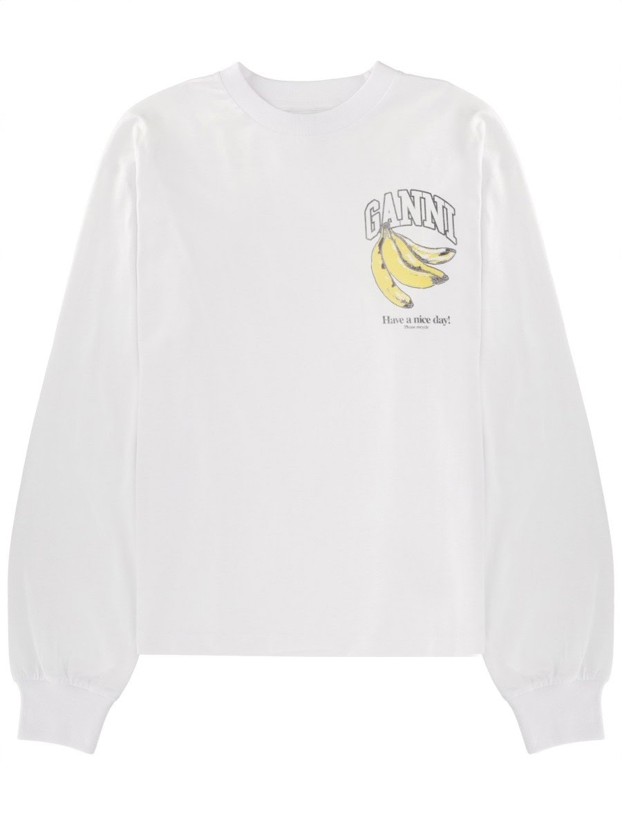 GANNI SWEATSHIRT WITH LOGO