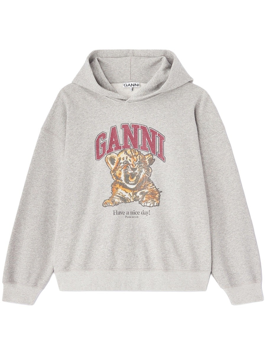 GANNI SWEATSHIRT WITH LOGO