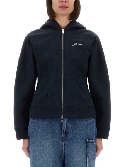 GANNI SWEATSHIRT WITH LOGO