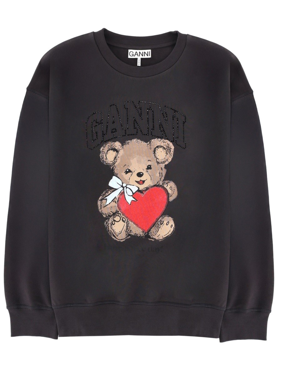 GANNI SWEATSHIRT WITH PRINT