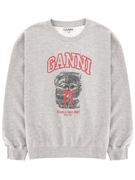 GANNI SWEATSHIRT WITH PRINT