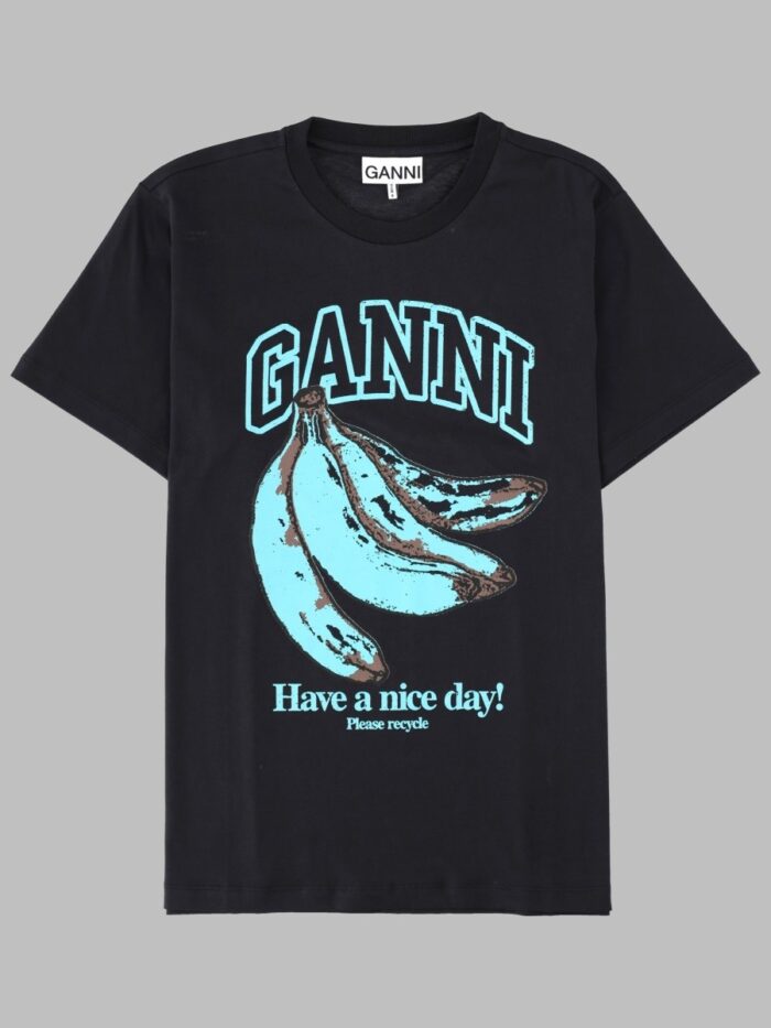ganni t shirt con stampa banana GANNI T-SHIRT CON STAMPA BANANA