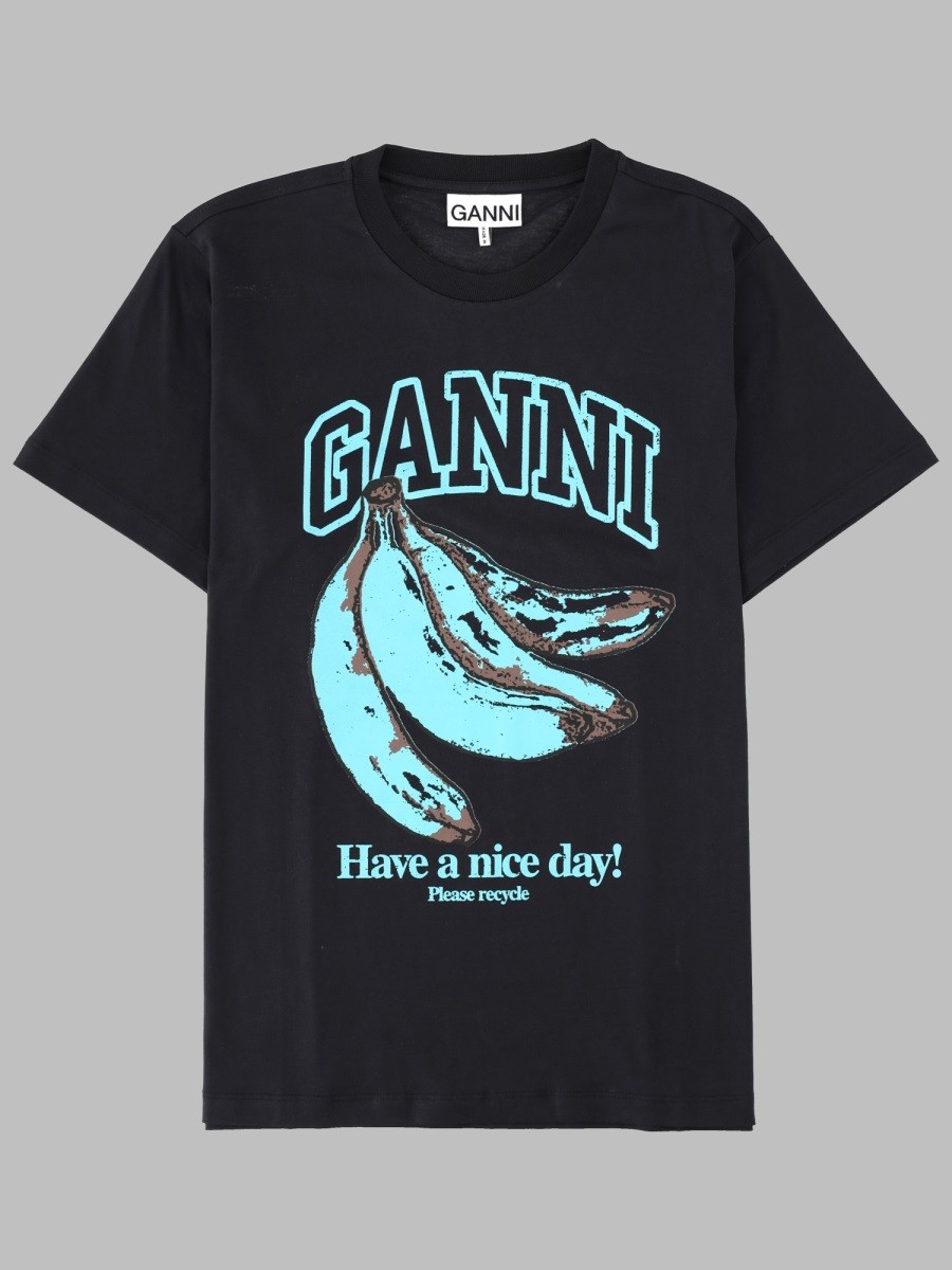 GANNI T-SHIRT CON STAMPA BANANA