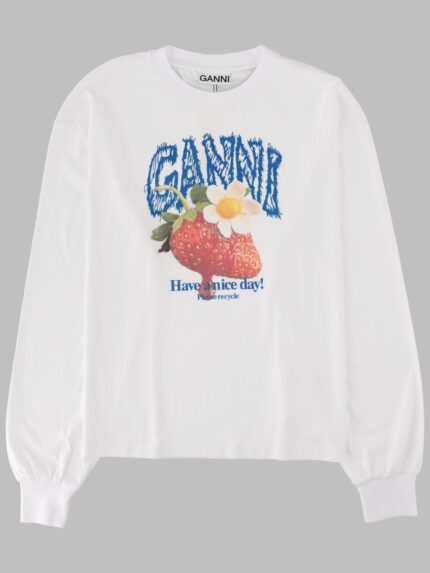GANNI T-SHIRT CON STAMPA "STRAWBERRY"