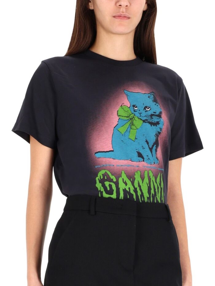 GANNI T-SHIRT "KITTY"