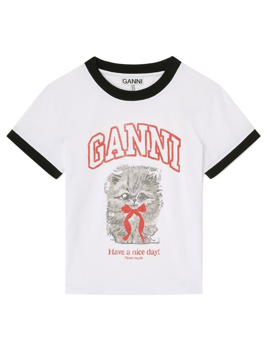 GANNI T-SHIRT "KITTY"