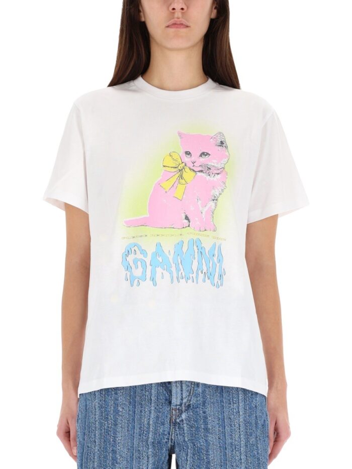 GANNI T-SHIRT "KITTY"