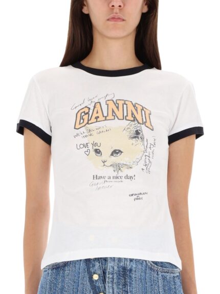 GANNI T-SHIRT "KITTY"