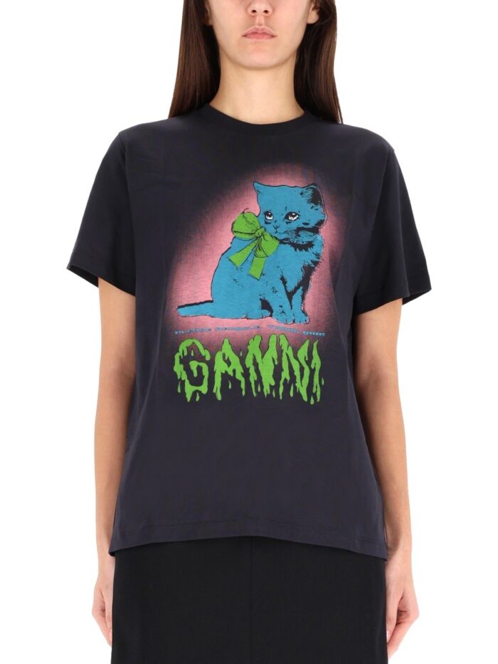 GANNI T-SHIRT "KITTY"
