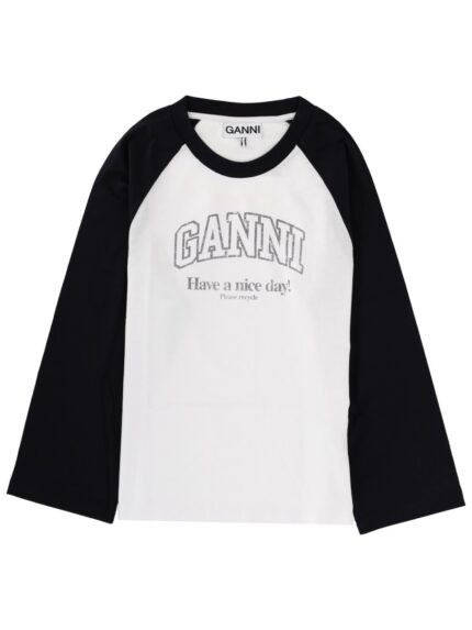 GANNI T-SHIRT WITH LOGO