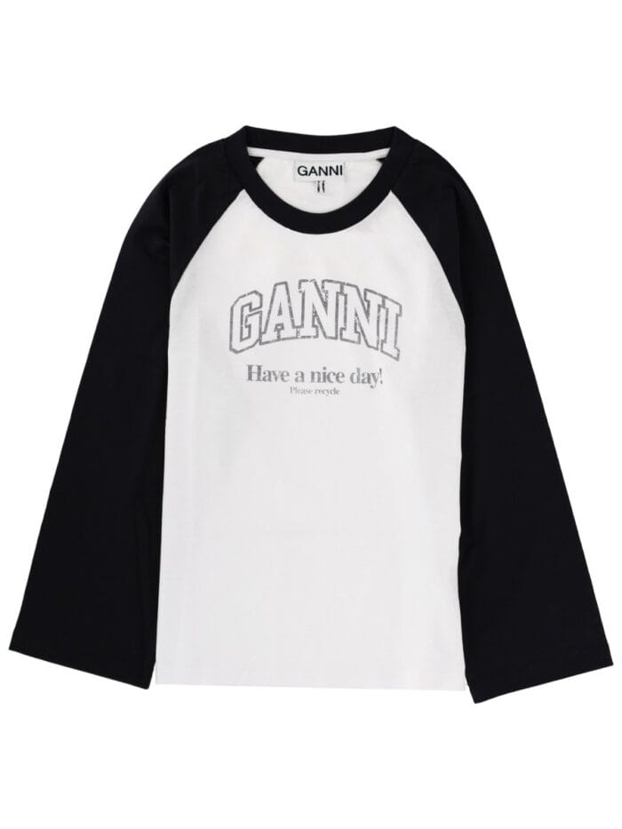 GANNI T-SHIRT WITH LOGO