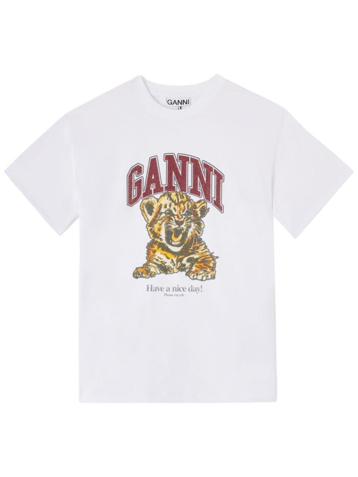 GANNI T-SHIRT WITH LOGO