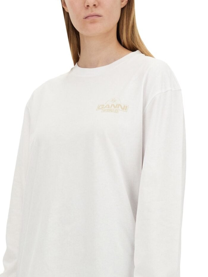 GANNI T-SHIRT WITH LOGO