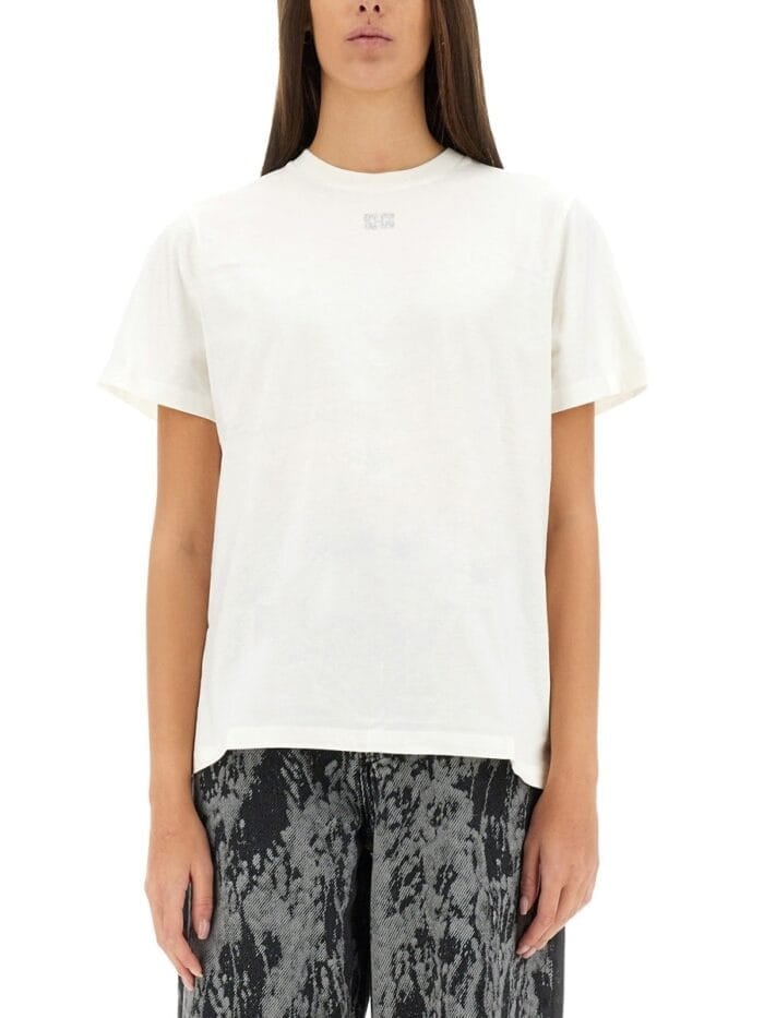 GANNI T-SHIRT WITH LOGO