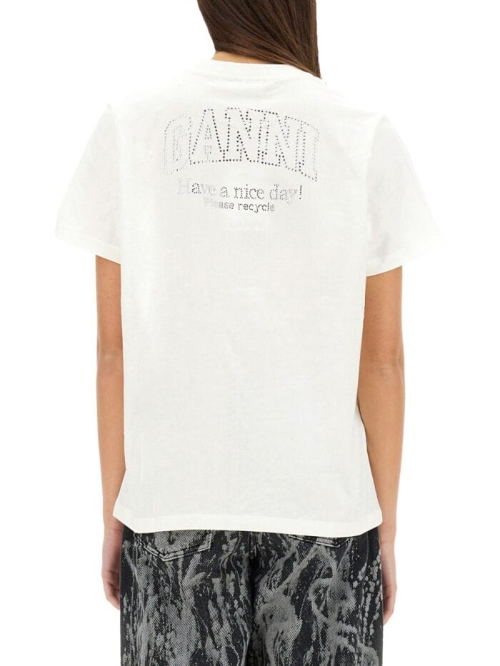 GANNI T-SHIRT WITH LOGO