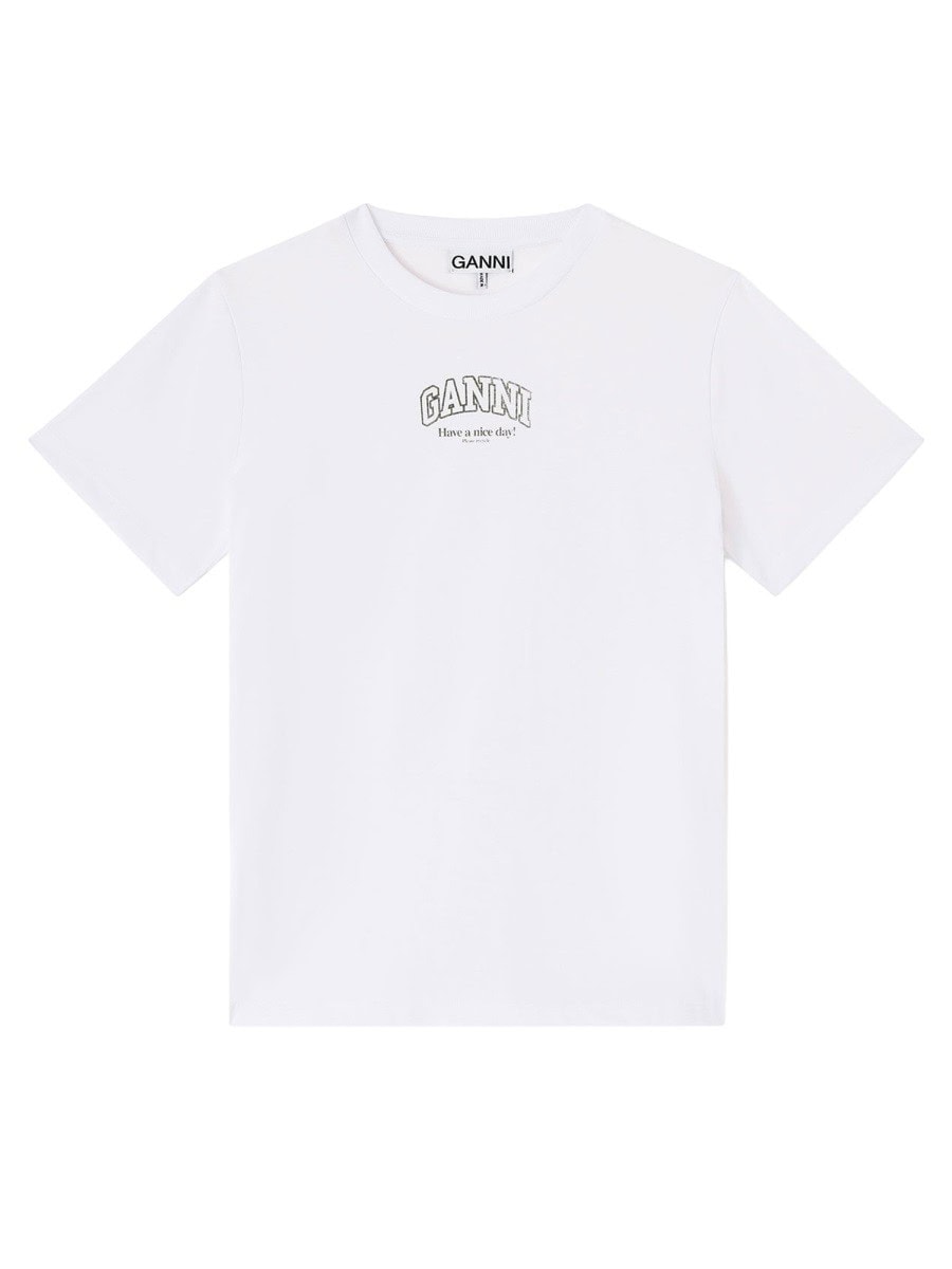 GANNI T-SHIRT WITH LOGO
