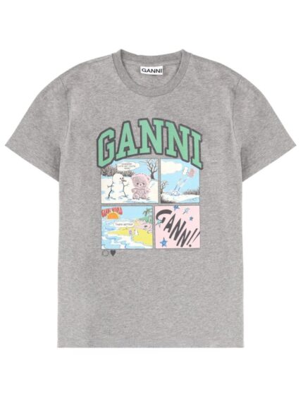 GANNI T-SHIRT WITH PRINT