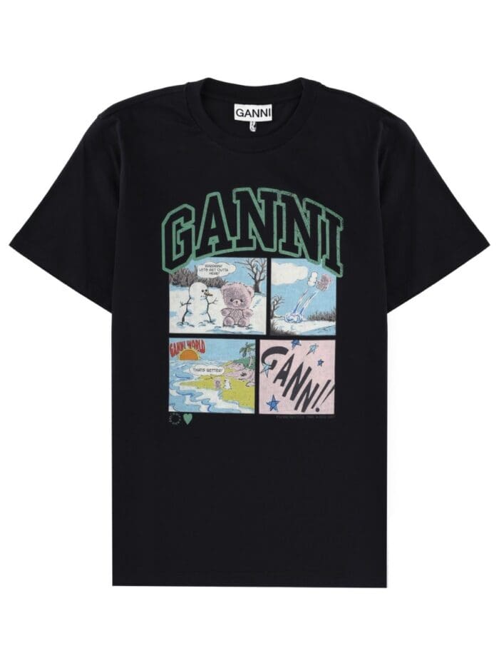 GANNI T-SHIRT WITH PRINT