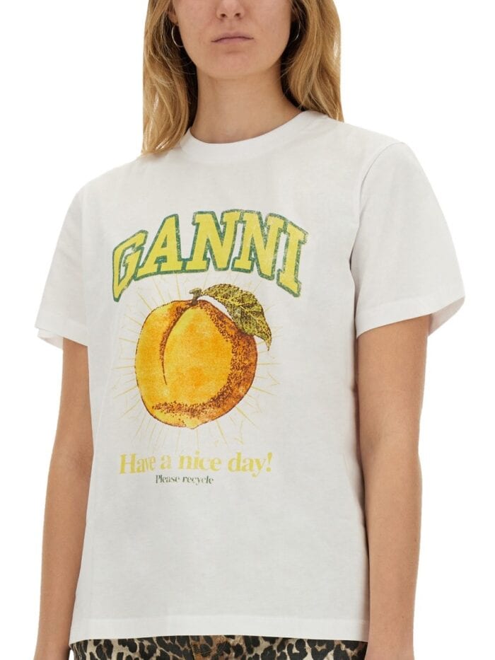 GANNI T-SHIRT WITH PRINT