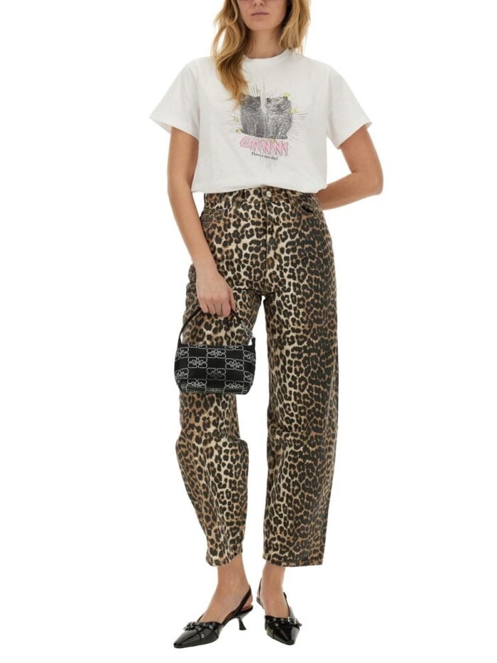 GANNI T-SHIRT WITH PRINT