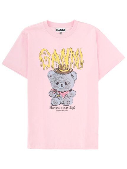 GANNI T-SHIRT WITH PRINT