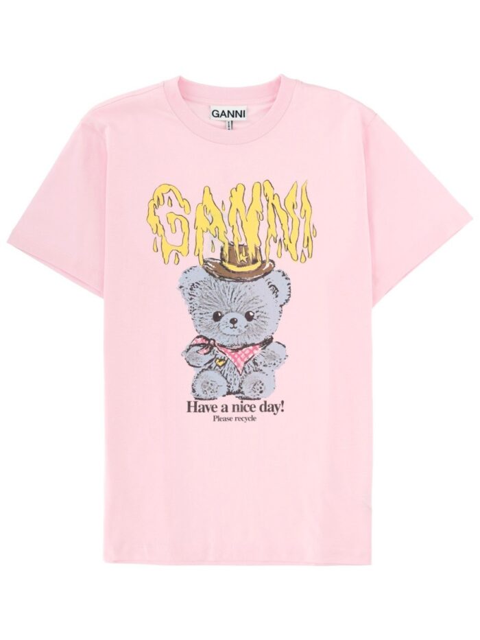 GANNI T-SHIRT WITH PRINT
