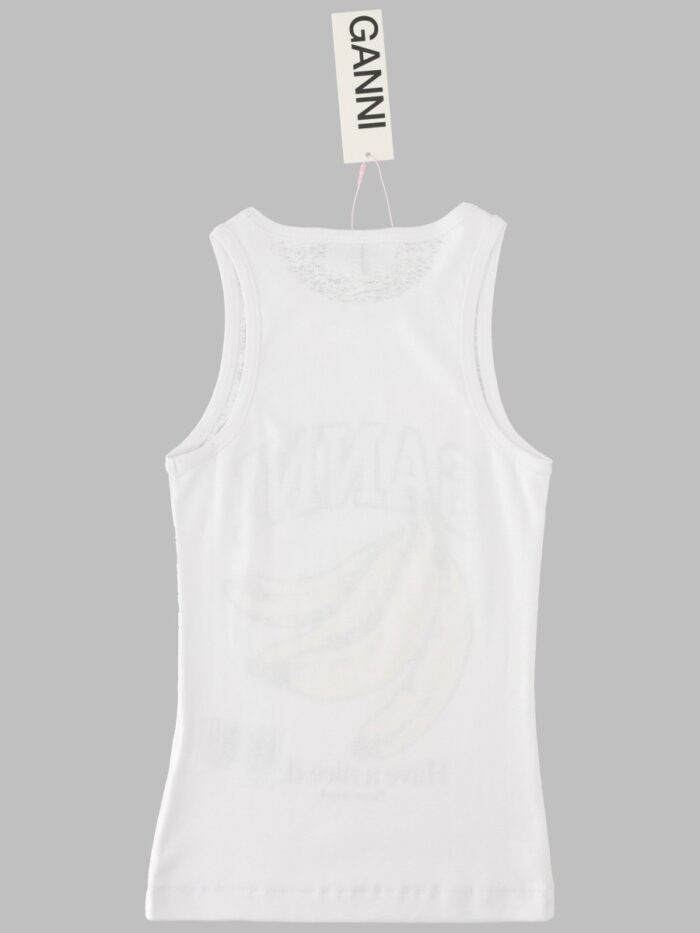 GANNI TANK TOP CON STAMPA BANANA