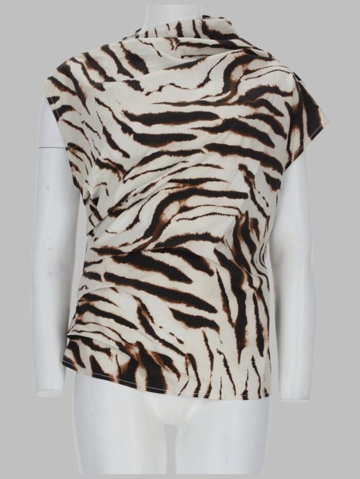ganni top con stampa animalier GANNI TOP CON STAMPA ANIMALIER