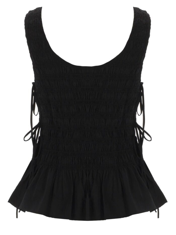 GANNI TOP "SMOCK" CON LACCI