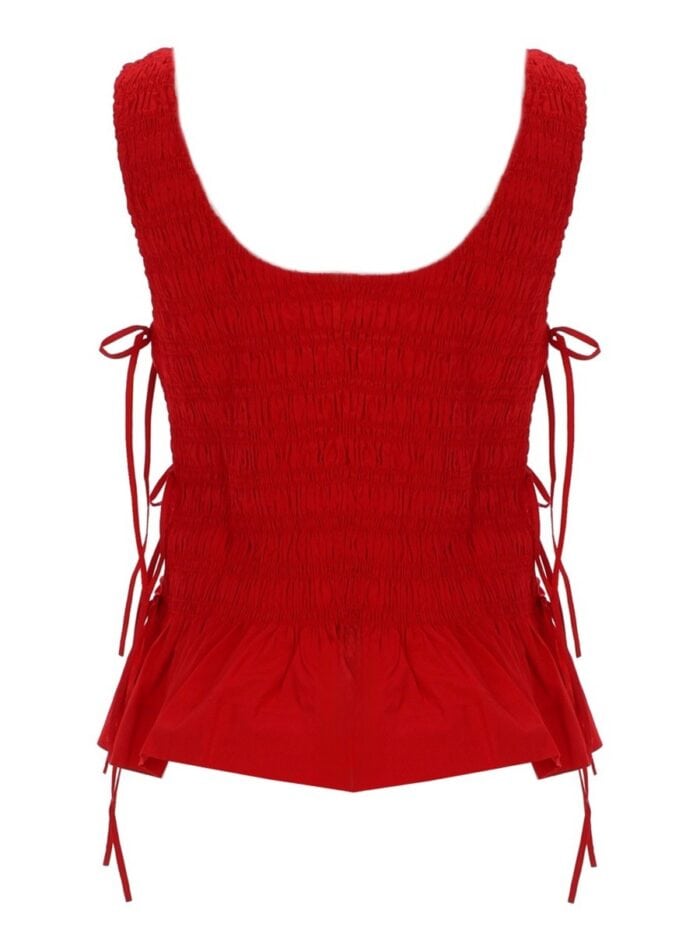 GANNI TOP "SMOCK" CON LACCI