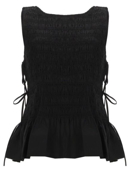 GANNI TOP "SMOCK" CON LACCI