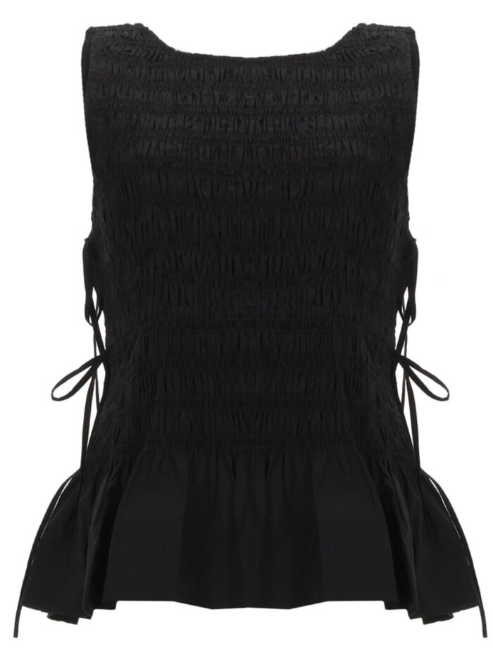 GANNI TOP "SMOCK" CON LACCI