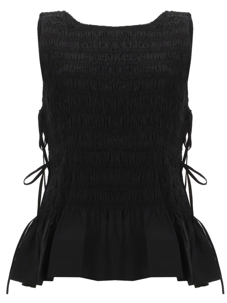 GANNI TOP "SMOCK" CON LACCI