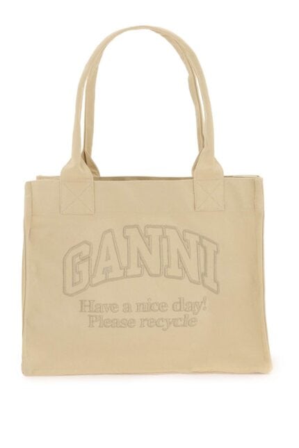 GANNI Tote Bag With Embroidery
