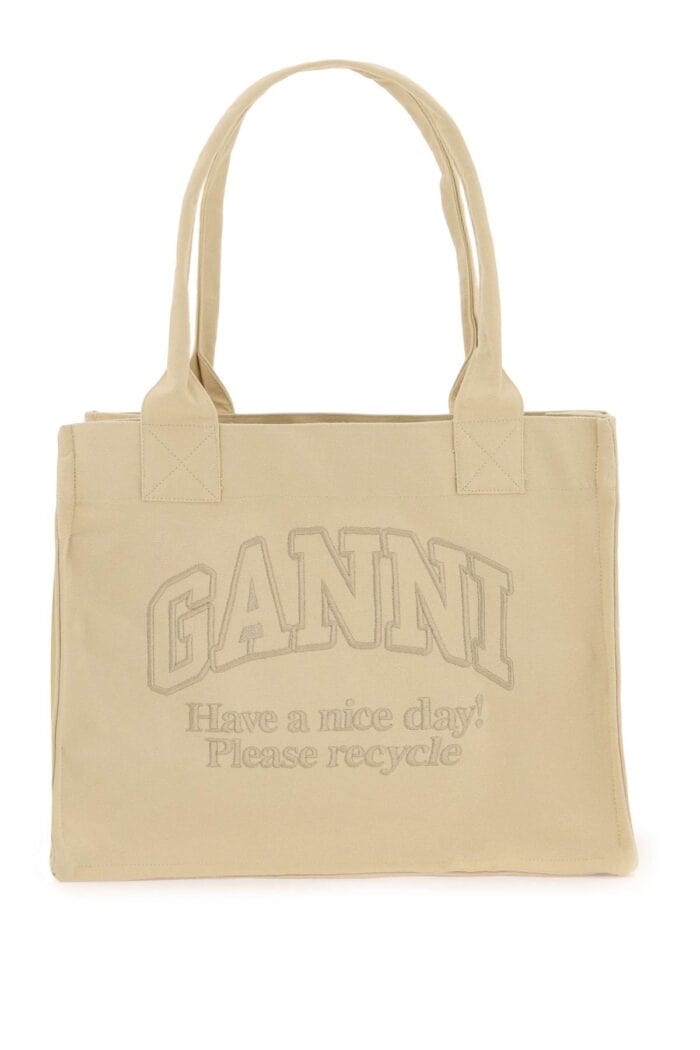 GANNI Tote Bag With Embroidery