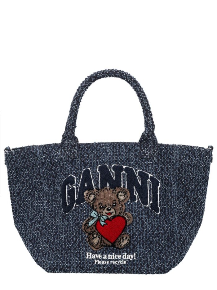 GANNI TOTE BAG WITH LOGO