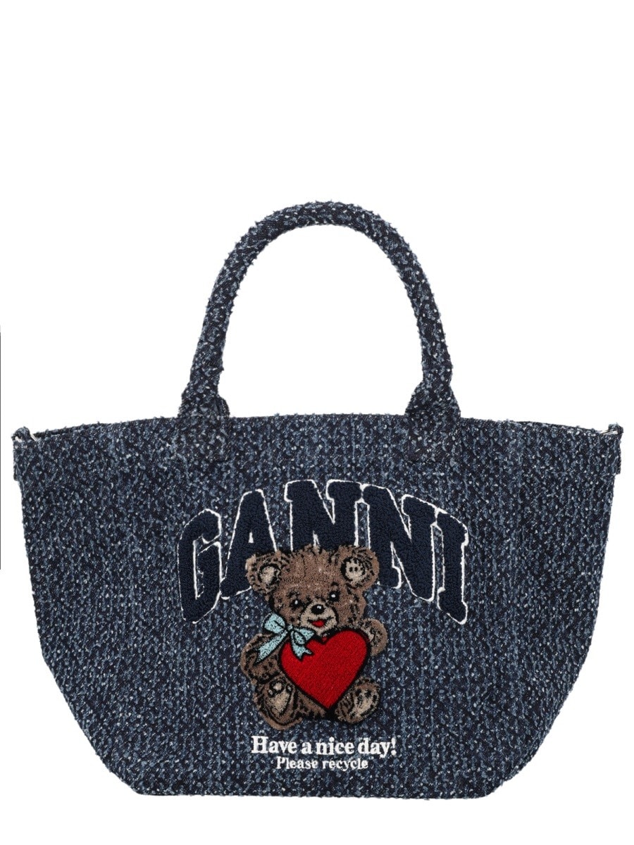 GANNI TOTE BAG WITH LOGO
