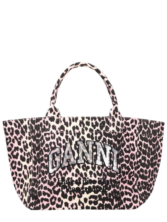 GANNI TOTE BAG WITH LOGO