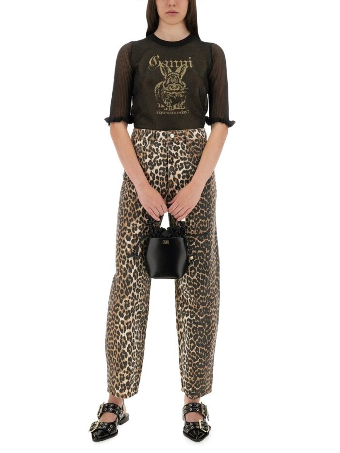 GANNI TRANSPARENT JACQUARD TOP