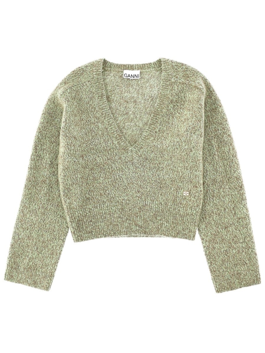 GANNI V-NECK SWEATER