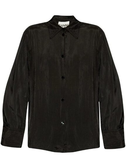 GANNI Viscose Habotai Oversize Shirt