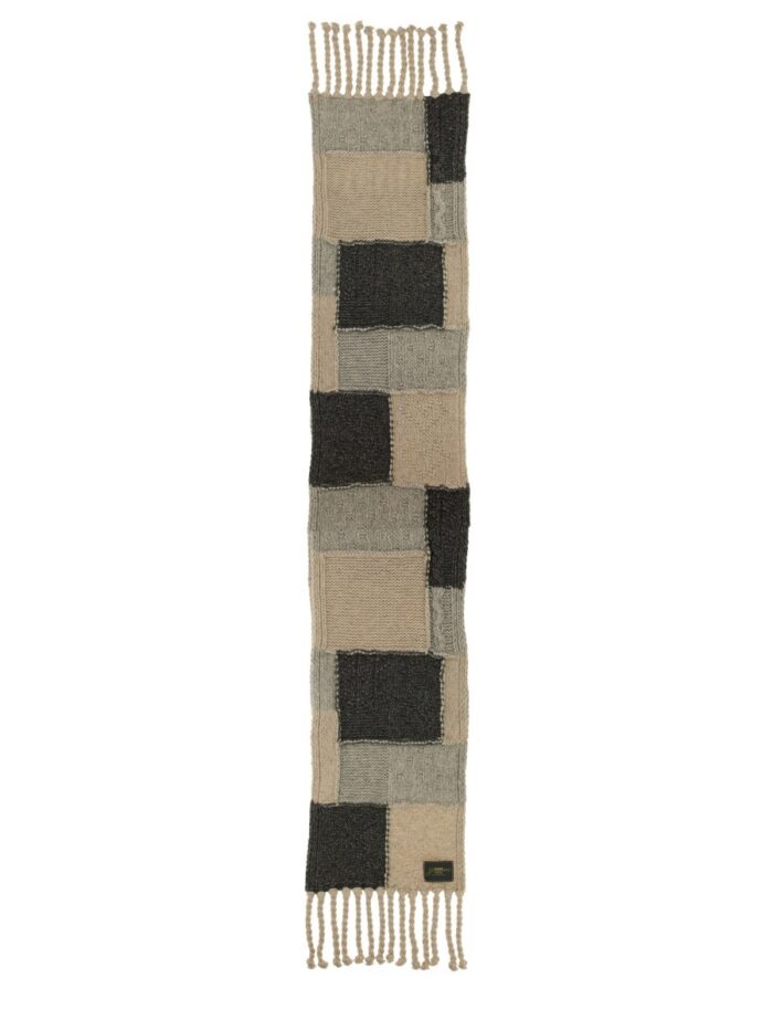 GANNI WOOL AND COTTON PLAID SCARF