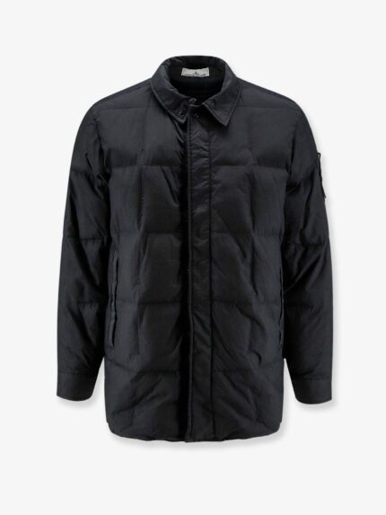 Stone Island Garment Dyed Crinkle Reps NY  Recycled Nylon Down Jacket With Side Logo Patch